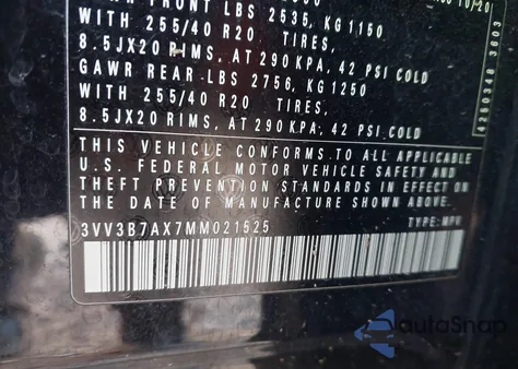 2021 Volkswagen Tiguan 2.0T Se/2.0T Se R-Line Black/2.0T Sel from USA, damaged, VIN 3VV3B7AX7MM021525